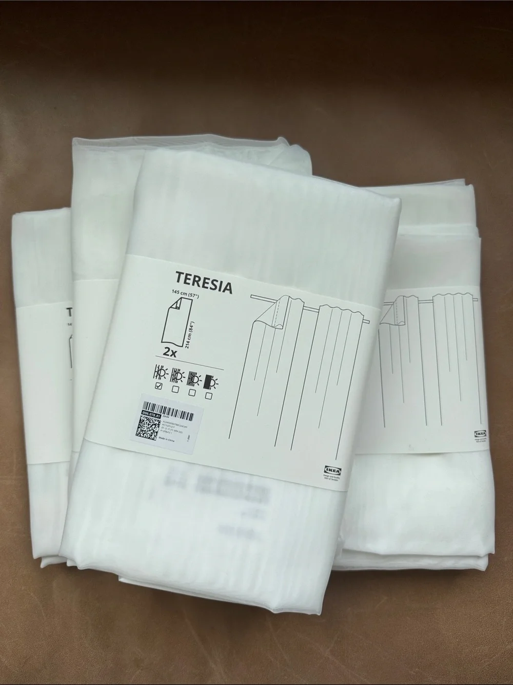 IKEA TERESIA Sheer White Curtains 57” x 84” Lot of 8 Panels NIP